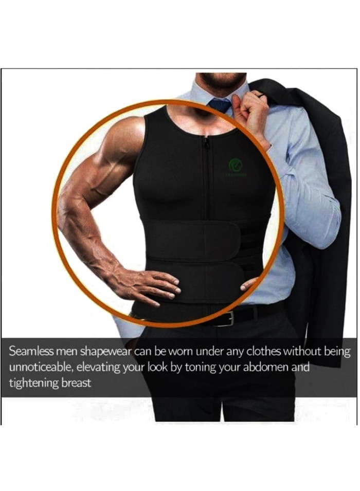 SHAPERIN Men Neoprene Sauna Waist Trainer Trimmer Vest with Adjustable  Double Straps,Workout Compression Sauna Suit Sweat Vest - Yahoo Shopping
